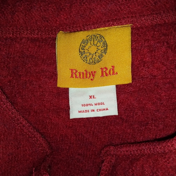 RUBY RD WOMENS 100%WOOL RED BLAZER - Picture 6 of 7